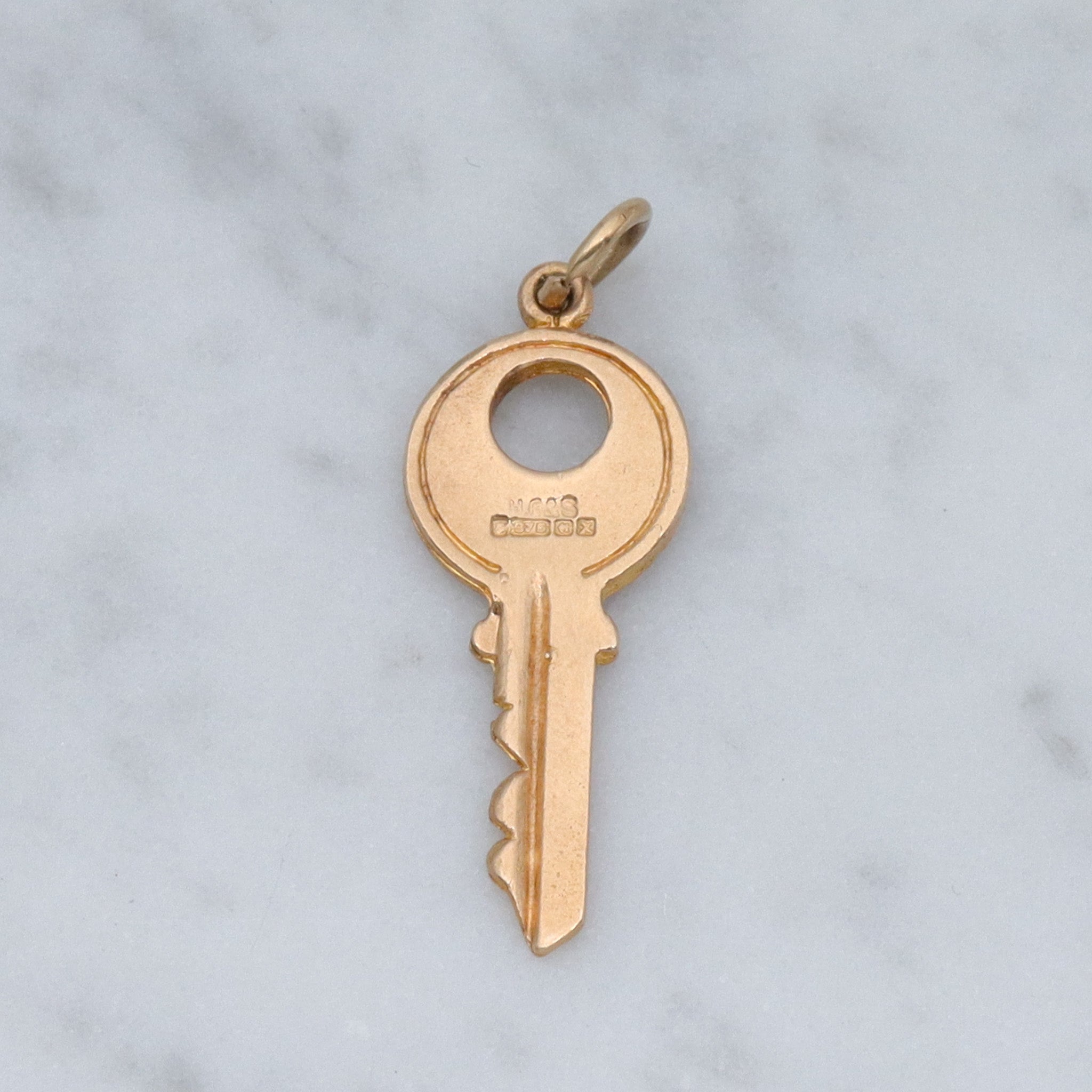 Vintage English 9k gold Yale house key charm